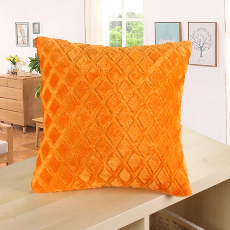Embossed diamond-patterned plush pillowcase, cross-border best-selling short plush cushion and backrest cover detail image 11