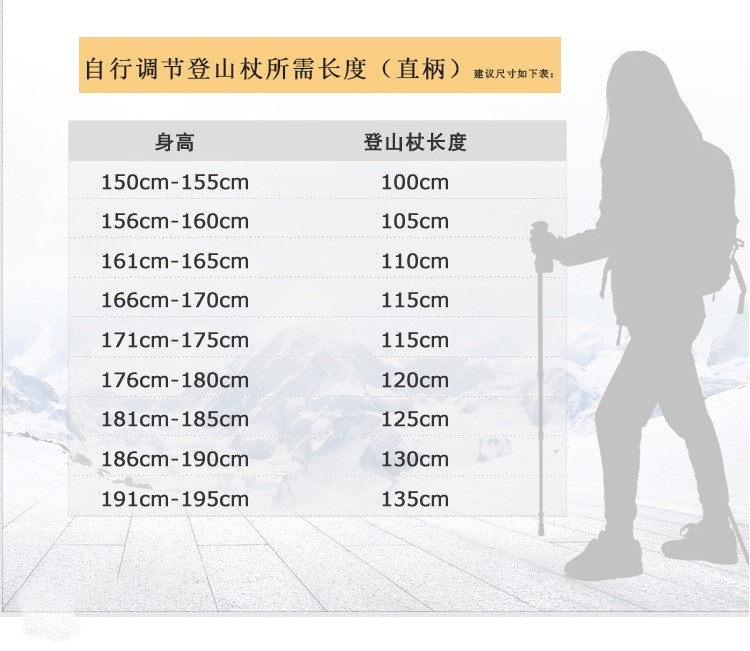 直柄带指南针四节户外野营登山杖，步行杖，滑雪杖详情图10