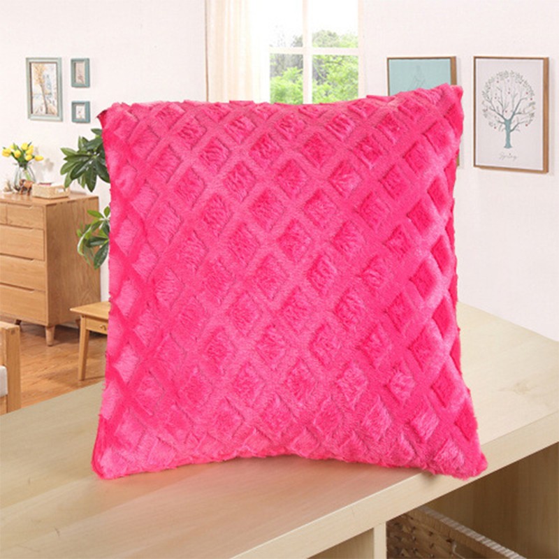 Embossed diamond-patterned plush pillowcase, cross-border best-selling short plush cushion and backrest cover detail image 12