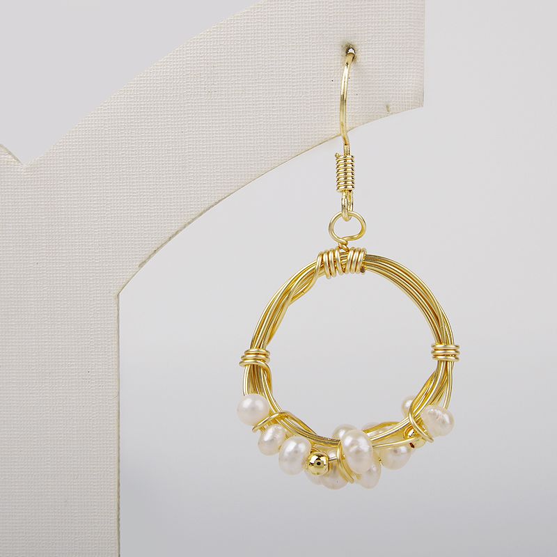 Original Natural Baroque Natural Pearl Hand-Made 14K Gold Injection Thread Silver Hook Earrings Fashion Personality Accessories Application Scenario