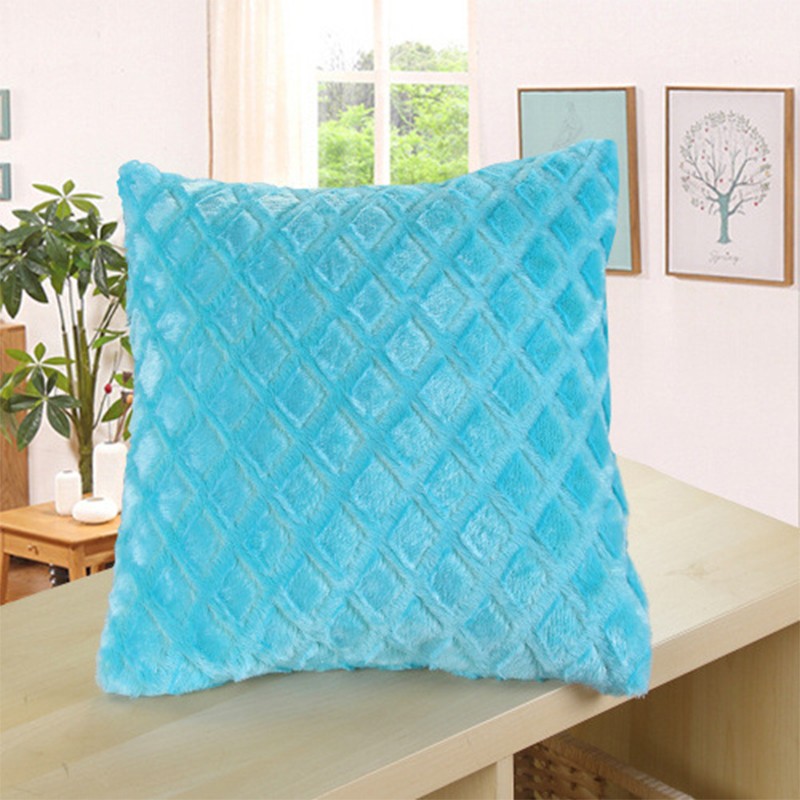 Embossed diamond-patterned plush pillowcase, cross-border best-selling short plush cushion and backrest cover detail image 5