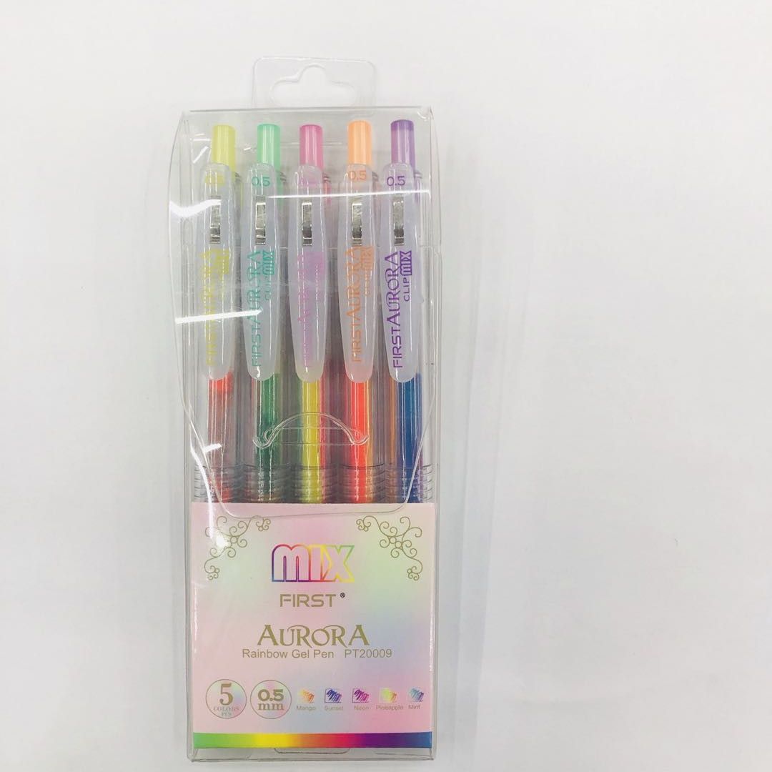 Incredible gel pen, gradient watercolor pen, Dreamy rainbow, press 0.5 gel pen, student planner pen Item Picture