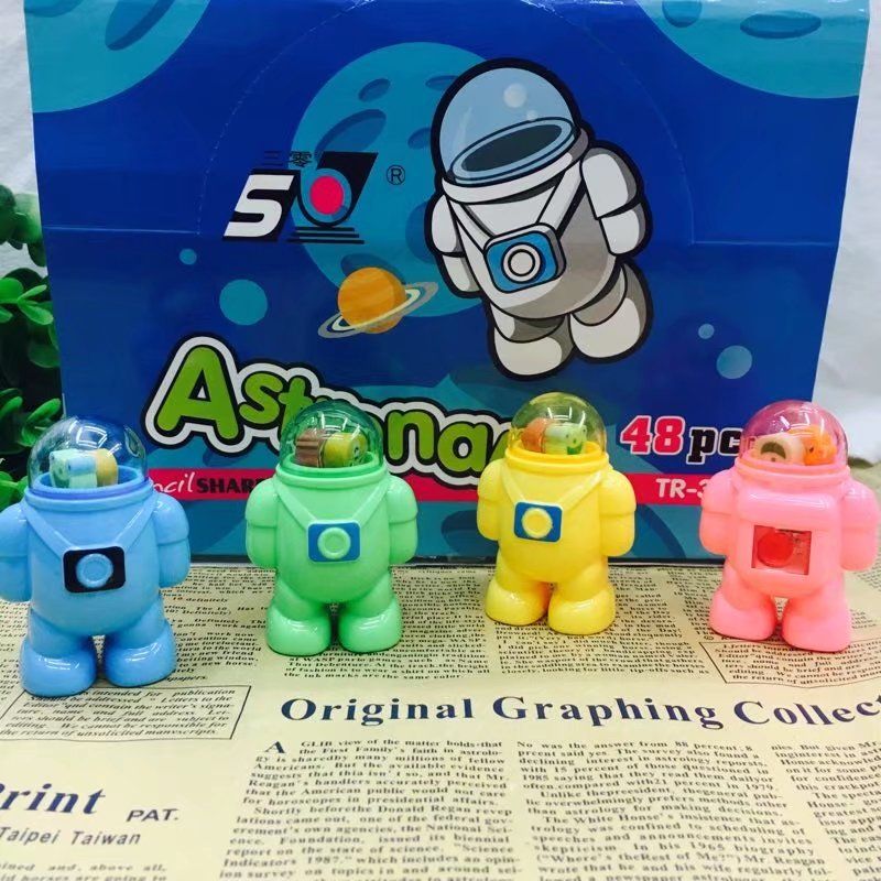 三零3033卡通太空人造型单孔卷笔刀学生文具用品