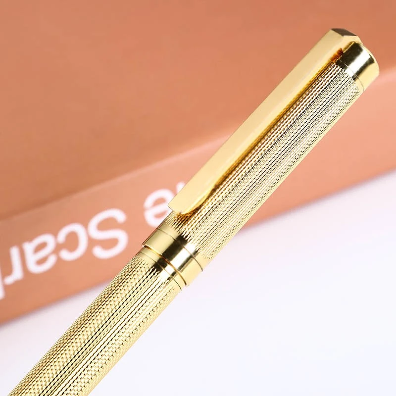 Metal ballpoint pen, brushed and engraved copper rod, advertising pen, gift pen, customized logo detail image 2