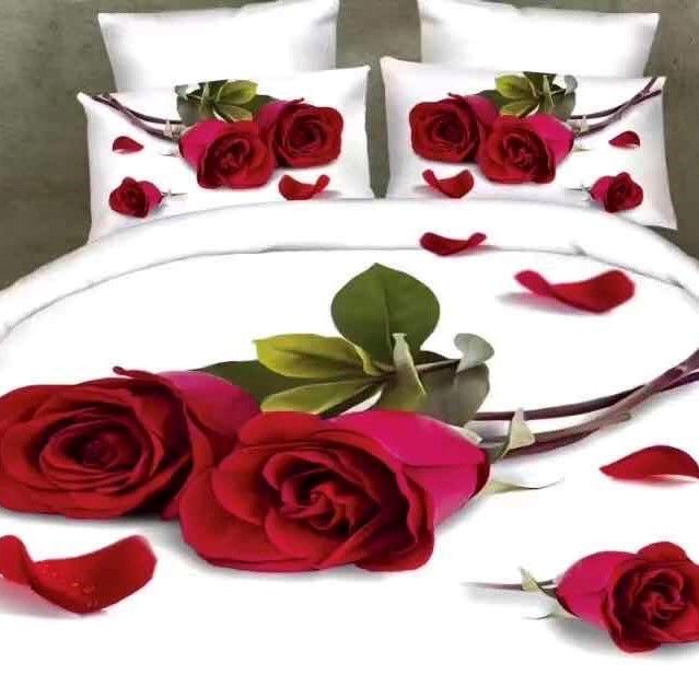 Three-dimensional effect bedding set of four 3D large flower foreign trade full figure