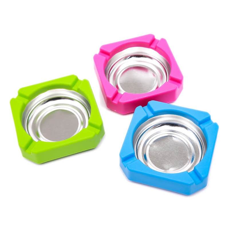 创意塑料金属 时尚多彩塑料烟灰缸详情图1