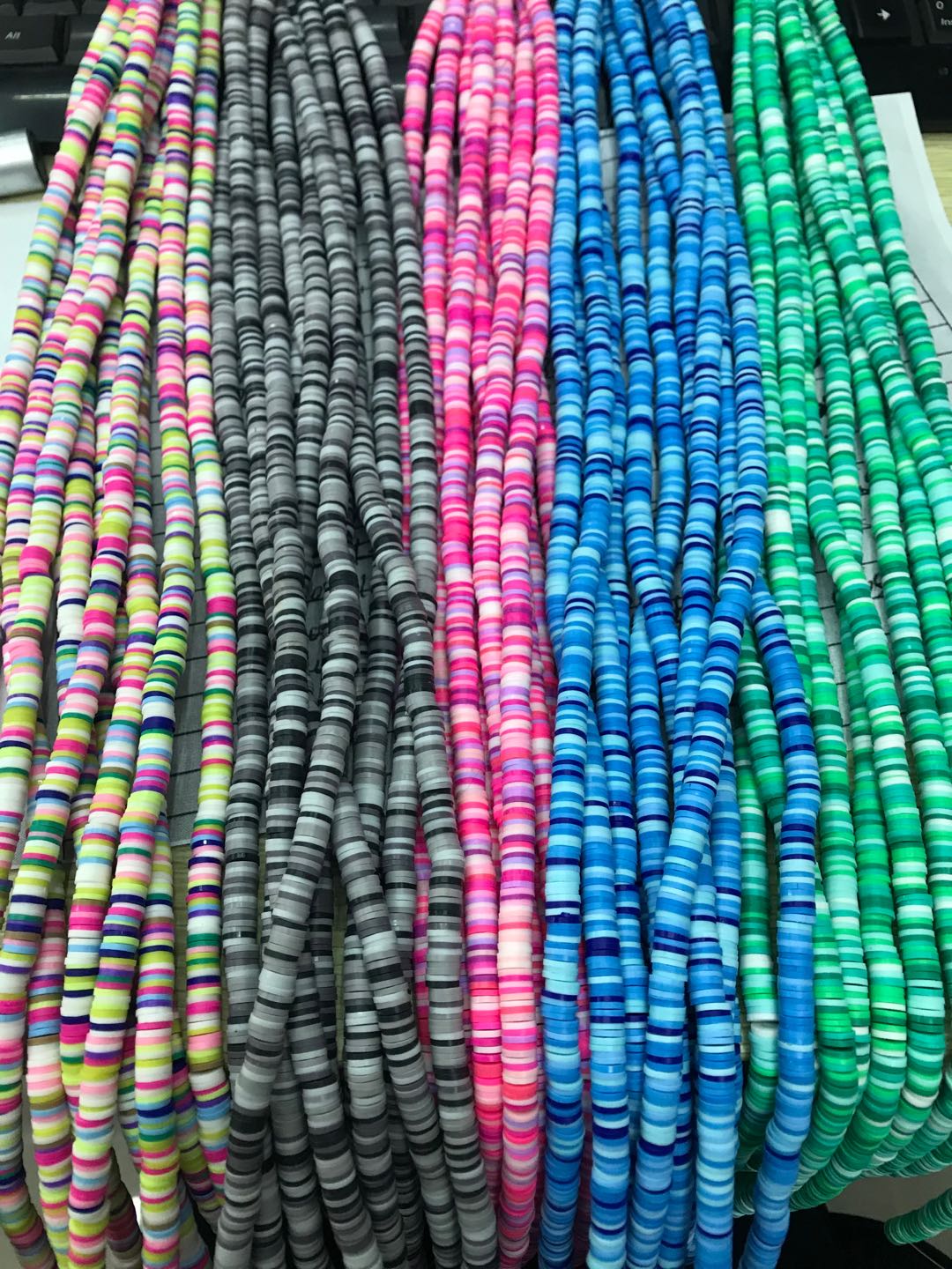 4*1mm color mixed soft clay jewelry accessories partition necklace bracelet accessories beads, length of 45cm thumbnail