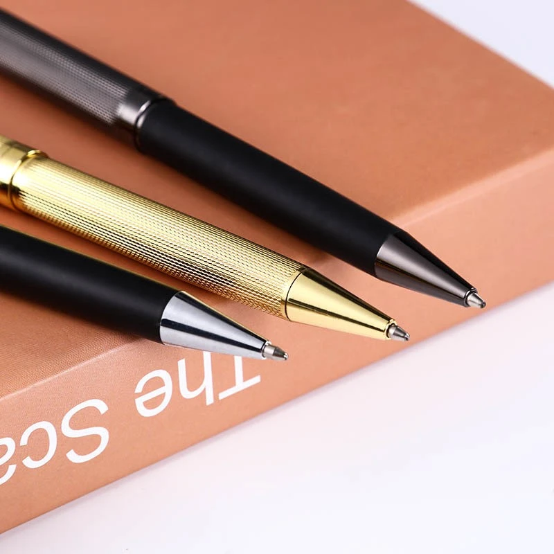 Metal ballpoint pen, brushed and engraved copper rod, advertising pen, gift pen, customized logo detail image 4