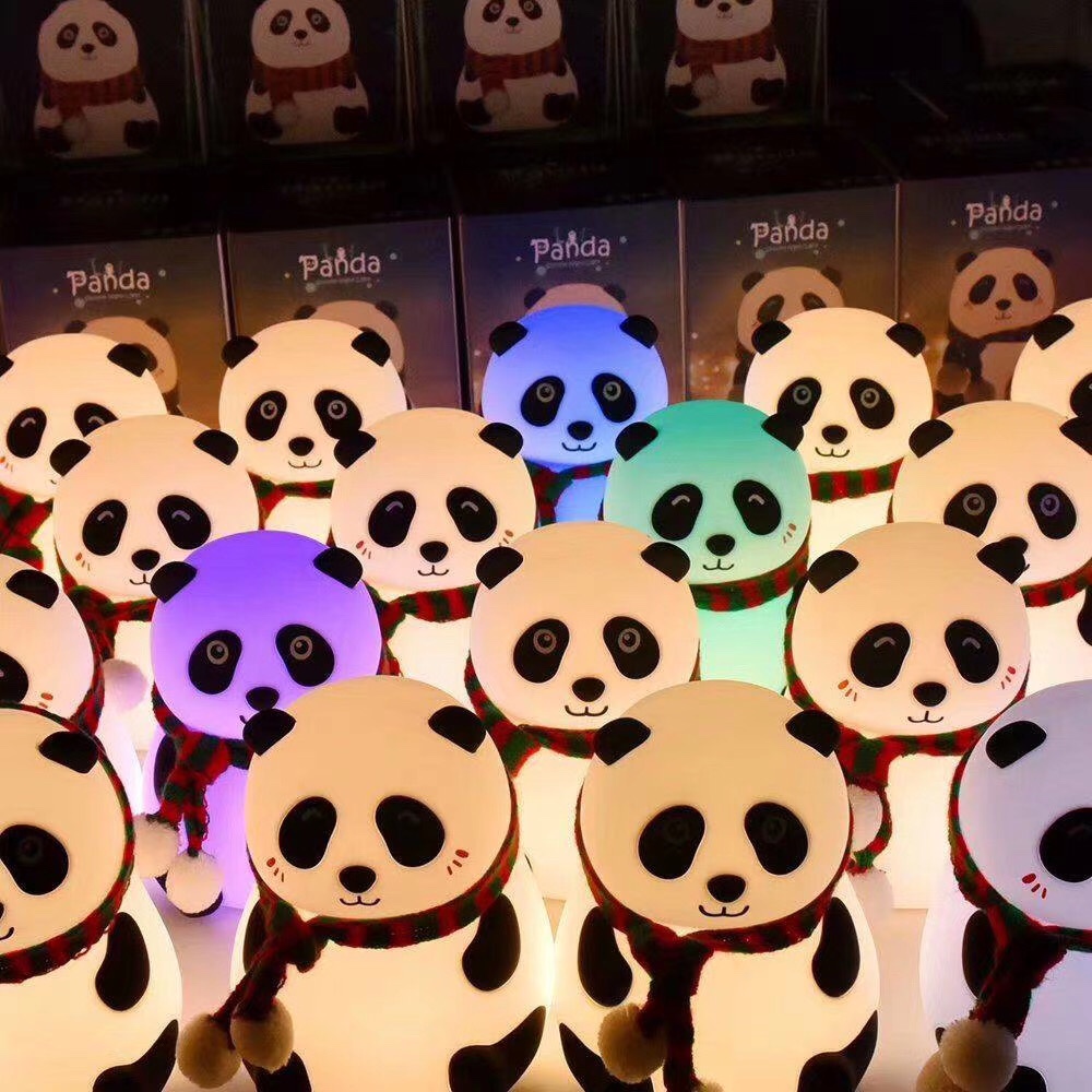熊猫小夜灯卡通拍拍灯