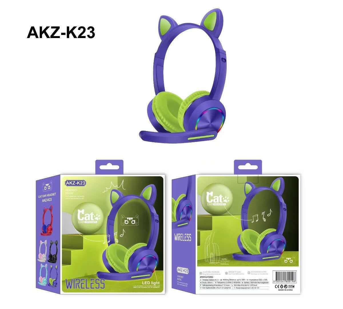 Cat Ear Bluetooth Over-ear K23 Fashionable Headphones detail image 7