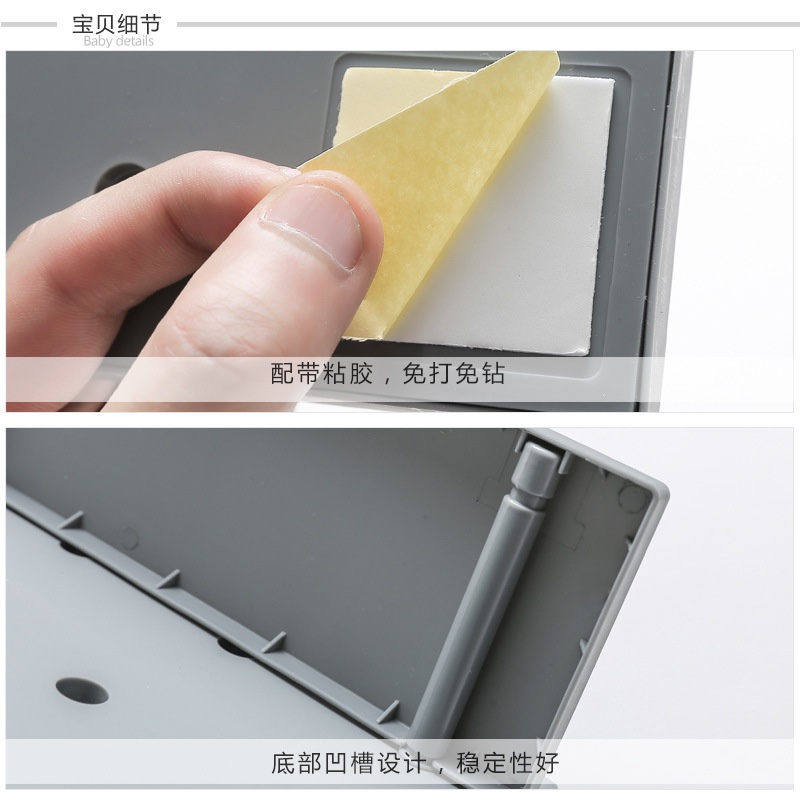 创意免打孔墙上置物架卧室北欧壁挂分层收纳架大学生宿舍塑料洞洞板详情图6