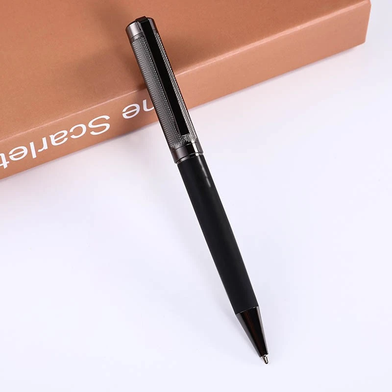 Metal ballpoint pen, brushed and engraved copper rod, advertising pen, gift pen, customized logo detail image 3