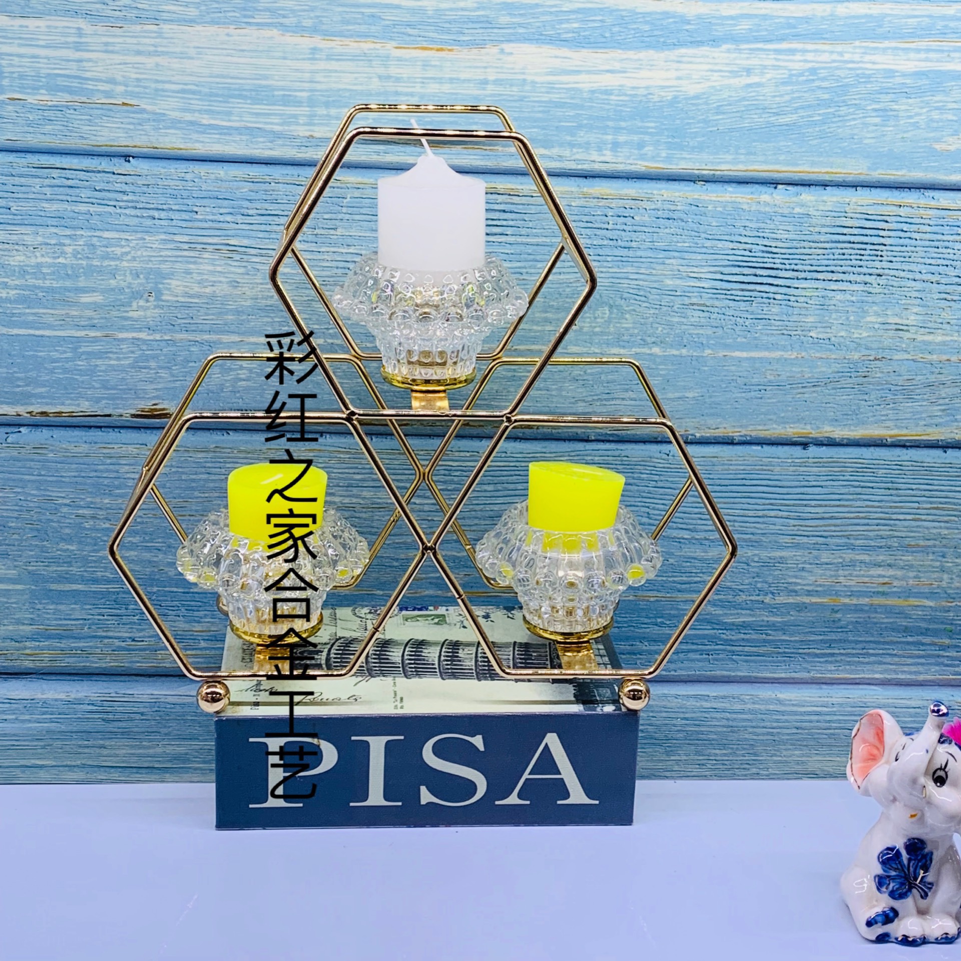 Light luxury romantic candlestick decoration, creative Nordic home dining table, candlelight dinner prop, 3-head candle holder, decoration accessory, Nordic romantic douyin candlestick decoration, creative light luxury home dining table, candlelight dinner undefined