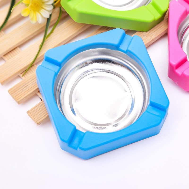 创意塑料金属 时尚多彩塑料烟灰缸详情图2