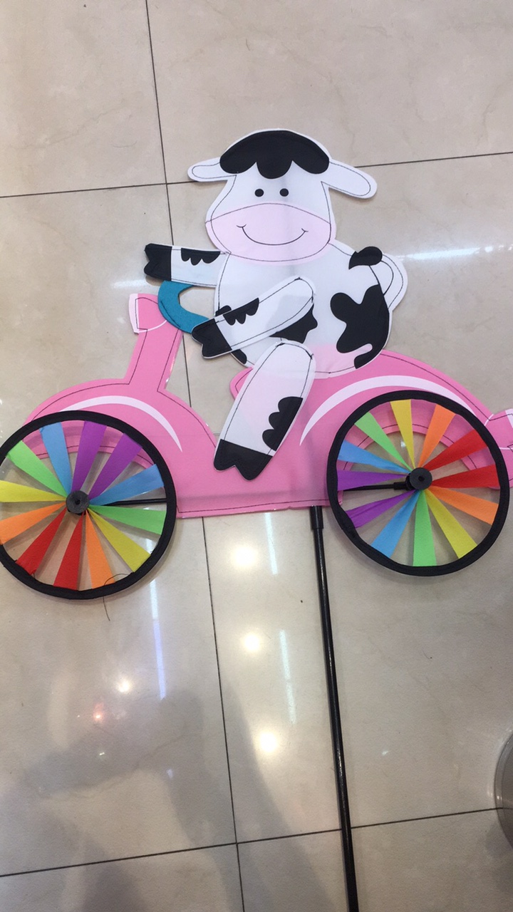 卡通风车 奶牛骑电动车  热销多种图案 户外活动装饰产品