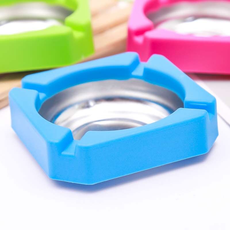 创意塑料金属 时尚多彩塑料烟灰缸详情图3