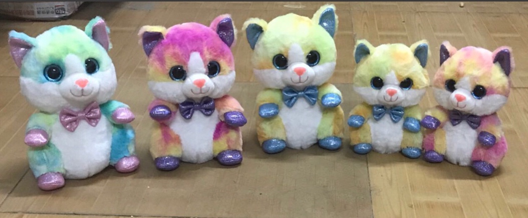 Plush toy rainbow cat 3 colors, foreign trade original single wedding gifts thumbnail
