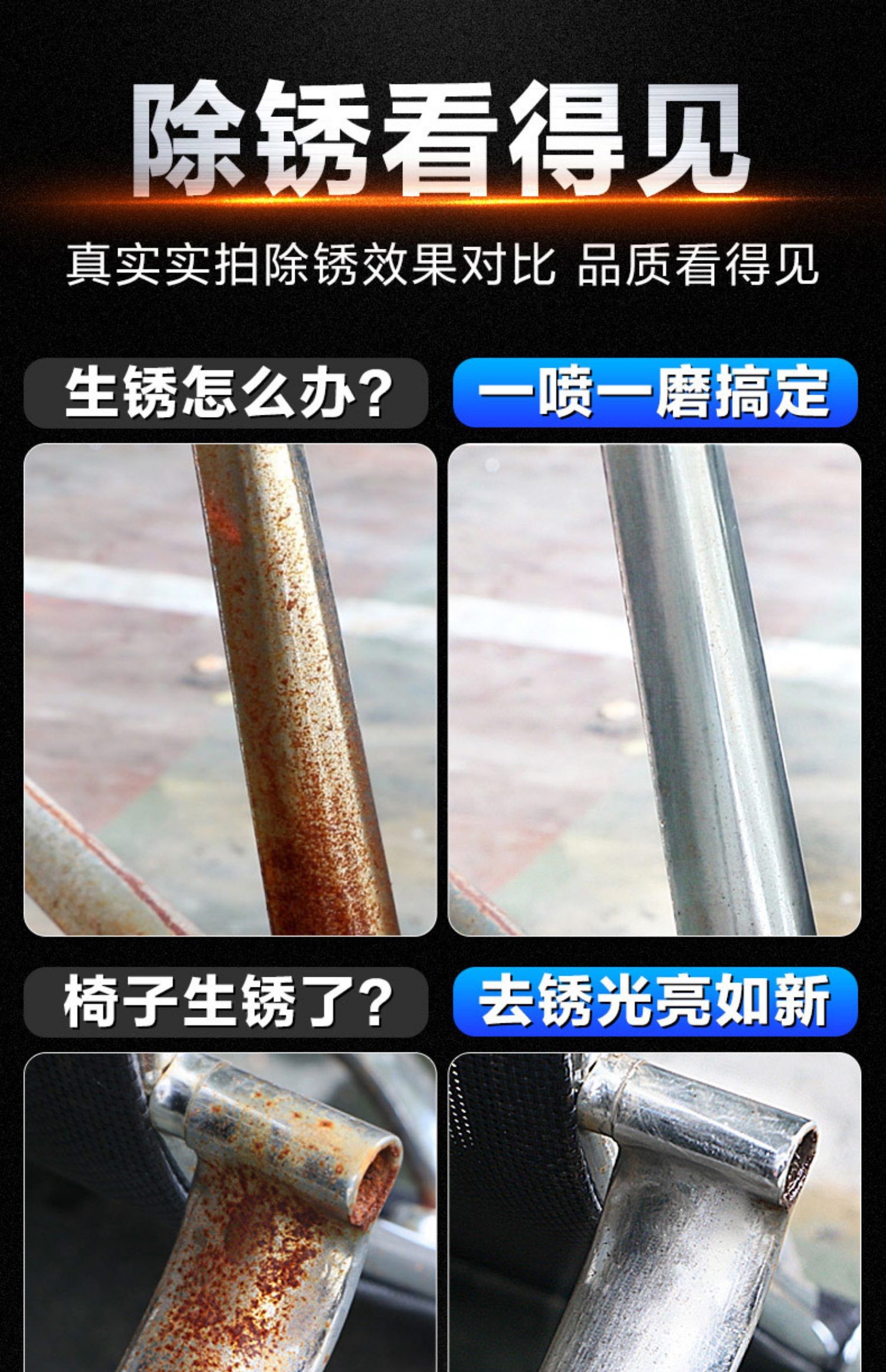 B-1165除锈剂喷防锈油润滑金属去锈除铁锈生锈快速螺丝清洁清洗神器万能详情图12