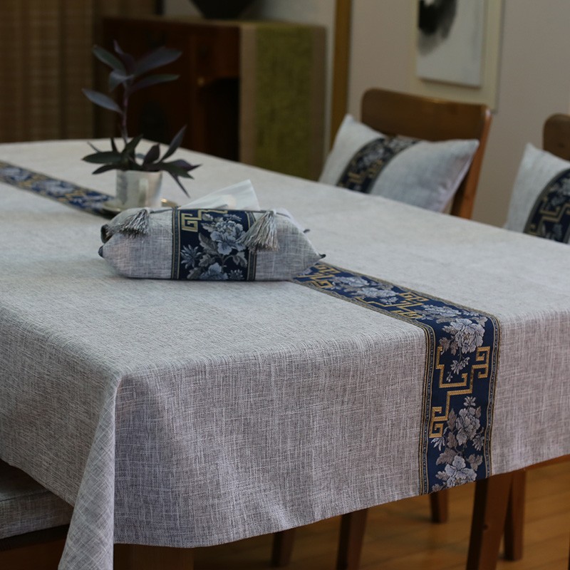 红木餐桌桌布中式禅意茶几布布艺长方形复古新中式中国风实木家具桌布详情图6