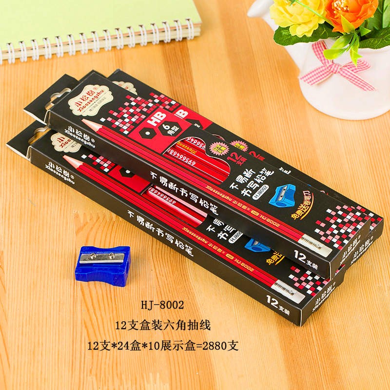小松树12支盒装抽线HB铅笔HJ8002详情图2