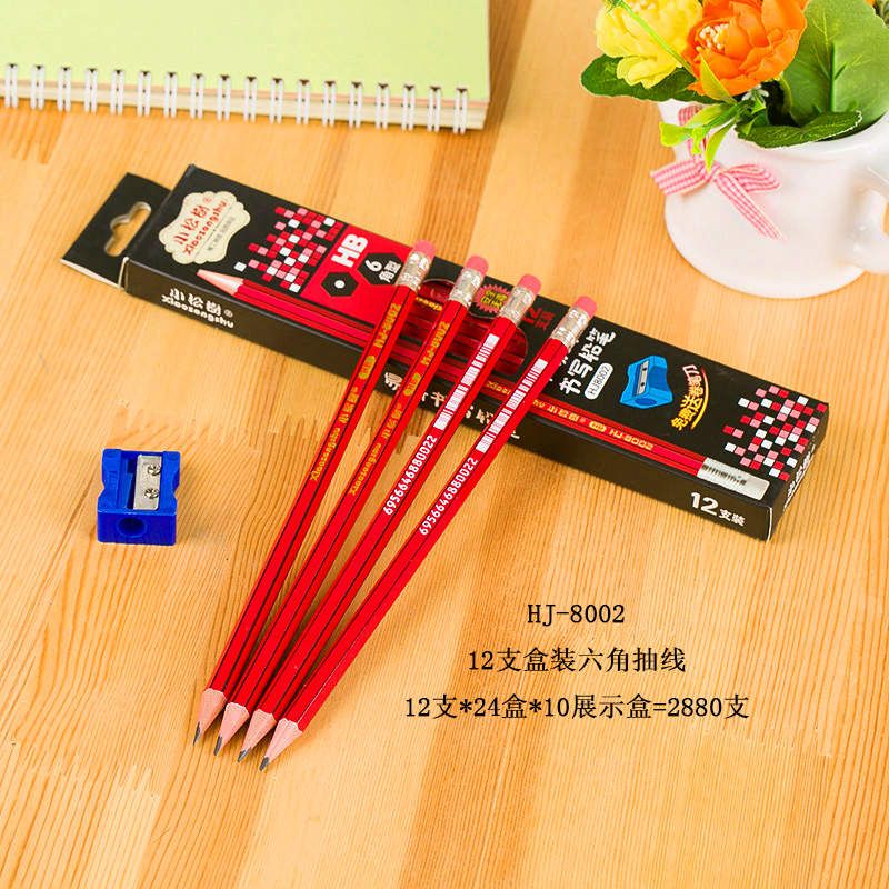 小松树12支盒装抽线HB铅笔HJ8002图