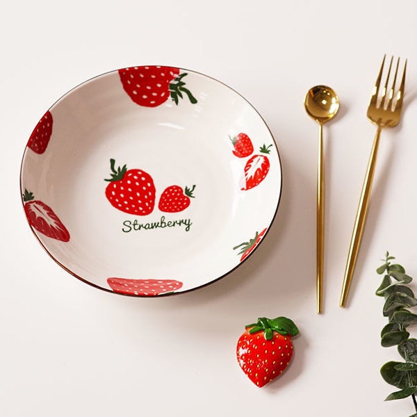 A creative household Japanese-style ceramic 7/8-inch vegetable plate, fruit plate, and tableware for 4/6 pieces