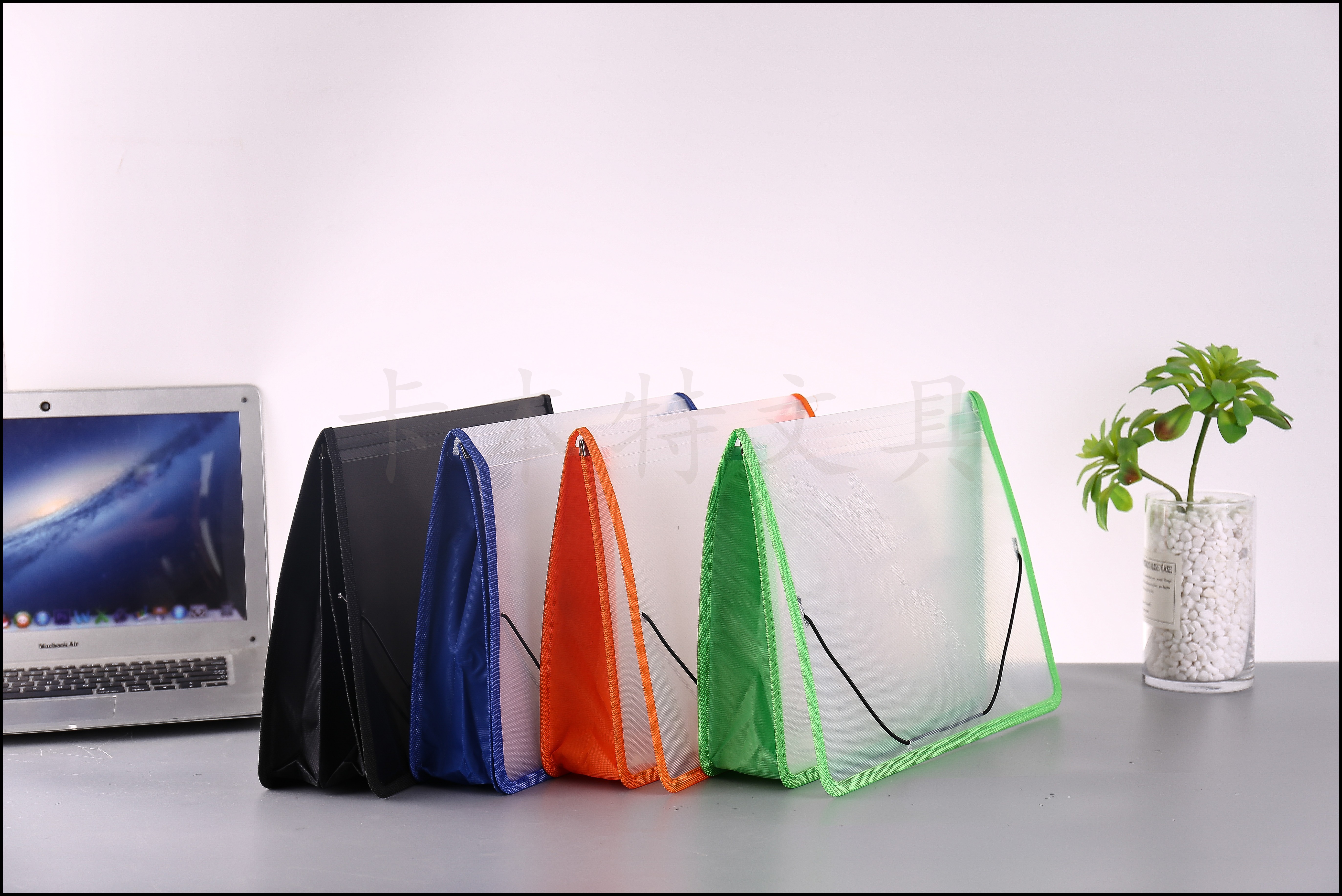 A4透明绑带文件包 办公资料包 混色包边分类收纳包 自产自销详情7