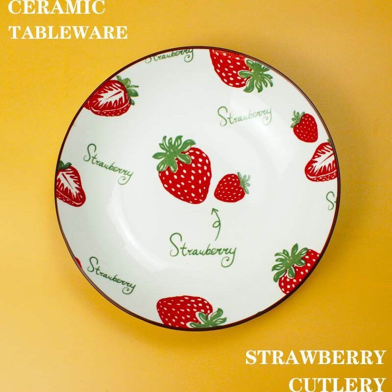 A creative household Japanese-style ceramic 7/8-inch vegetable plate, fruit plate, and tableware for 4/6 pieces details Picture