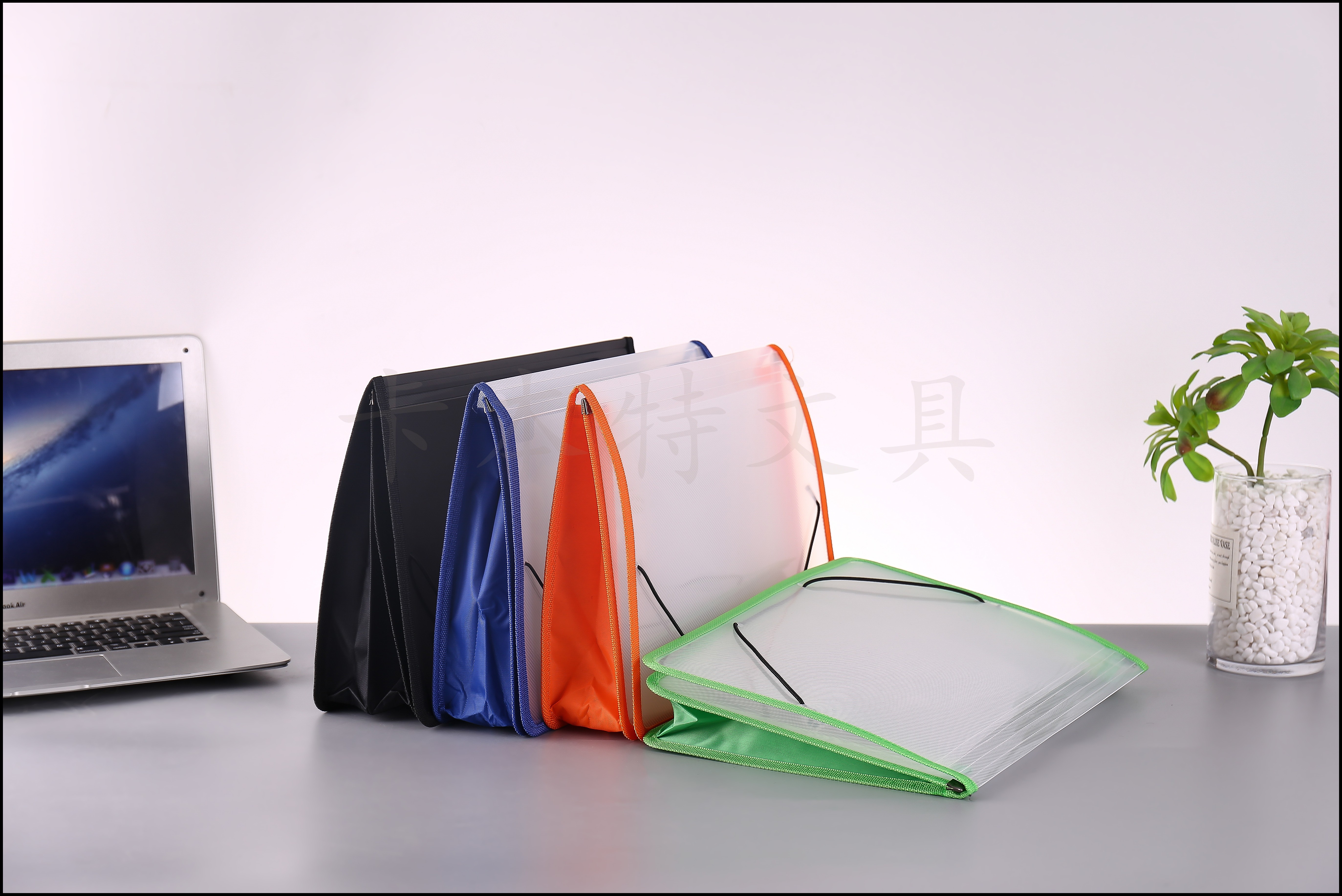 A4透明绑带文件包 办公资料包 混色包边分类收纳包 自产自销详情10