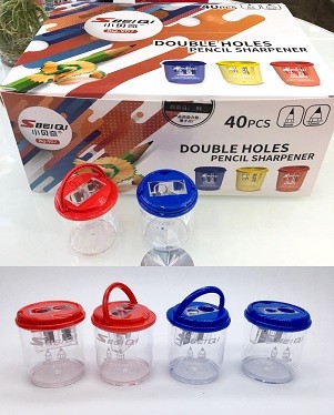 Yomi 907 color doble agujero cubo de basura forma agujero grande oficina de dinero público sacapuntas estudiantes papelería suministros de oficina detail image 1