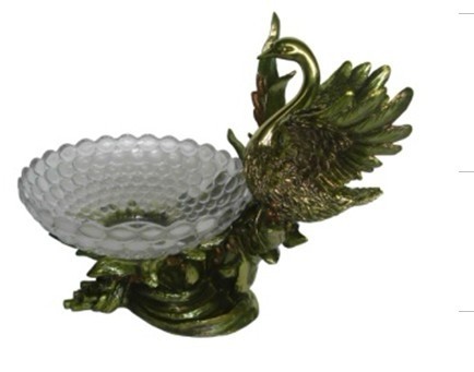Jindian Explosion European High-Grade Crystal Swan Glass Fruit Tray Living Room Table Decoration Luxury Fruit Tray Light Luxury Soft Decoration Dry Fruit Tray details Picture