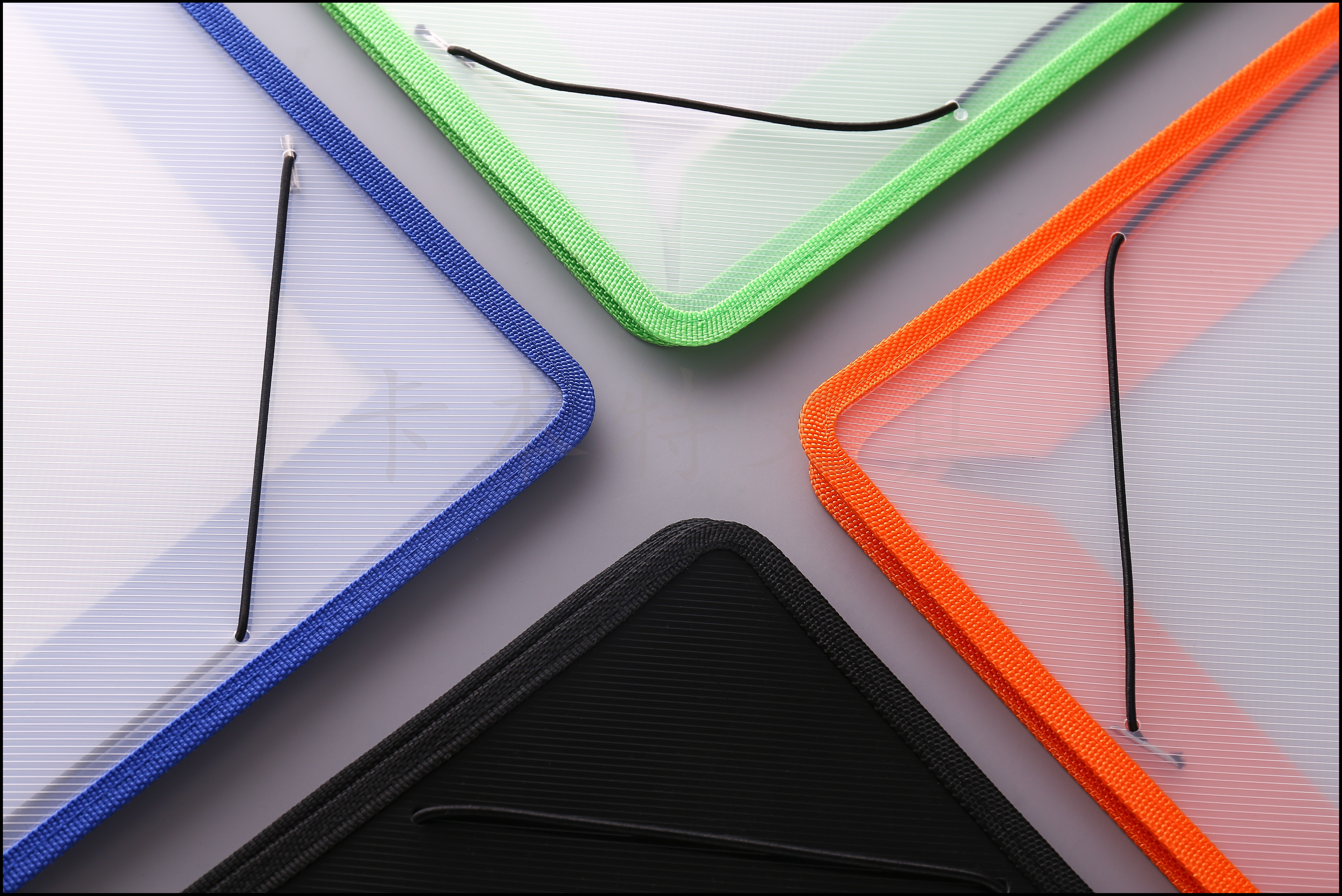 A4透明绑带文件包 办公资料包 混色包边分类收纳包 自产自销详情8