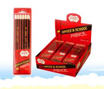 Little Pine Tree 12 Red and Black double-blistered pencils with leather tips HJ8815