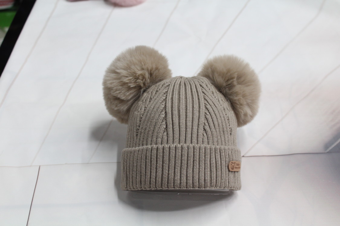 Large Double Ball Children's Hat Woolen Hat Knitted Hat Specification drawing