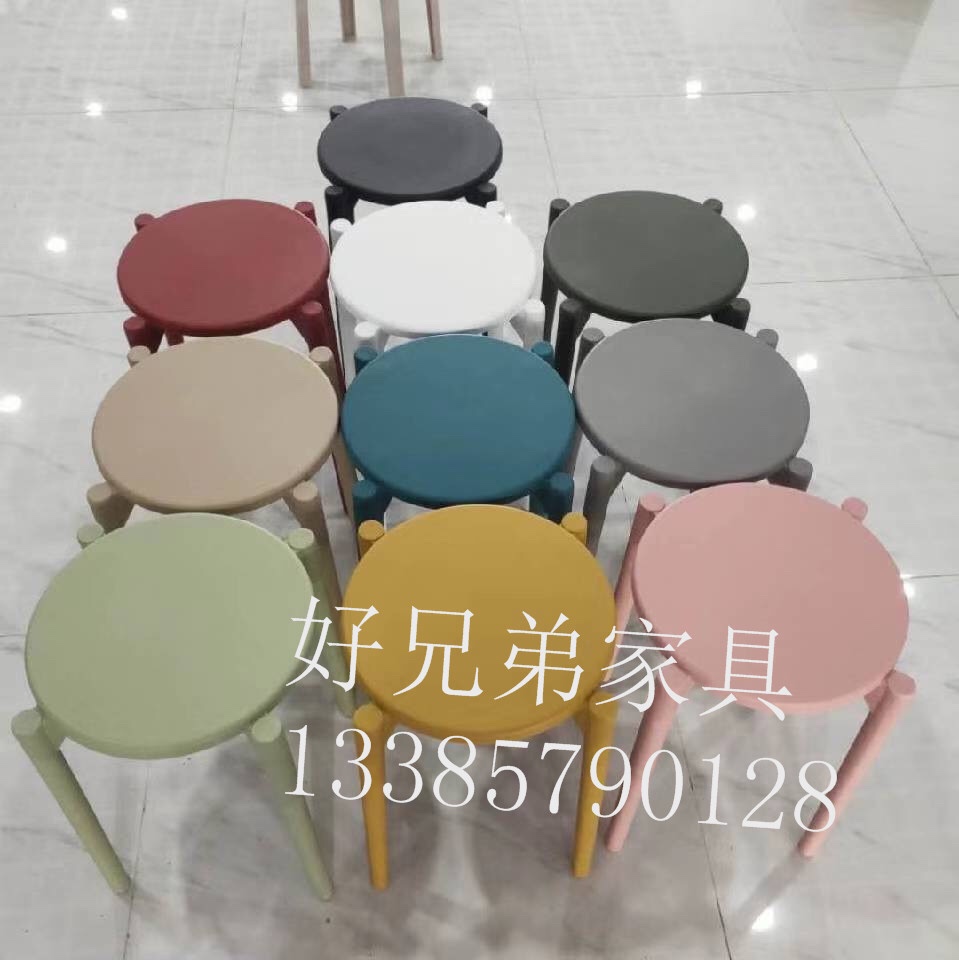 旋转凳子，塑料一体凳子，颜色多详情图6