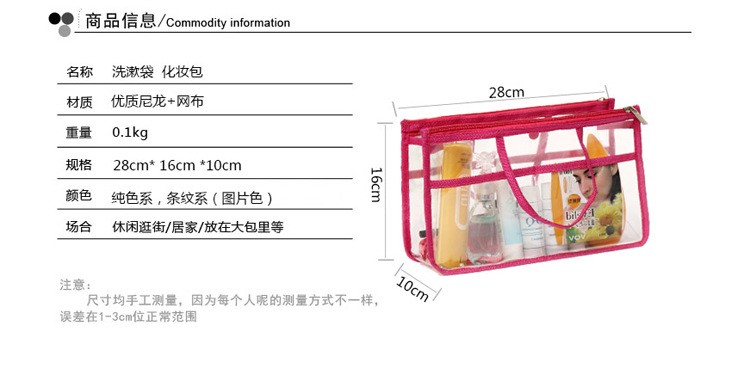 洗浴包旅行洗漱包男女防水化妆包洗漱袋包中包PVC韩国折叠收纳包详情图1