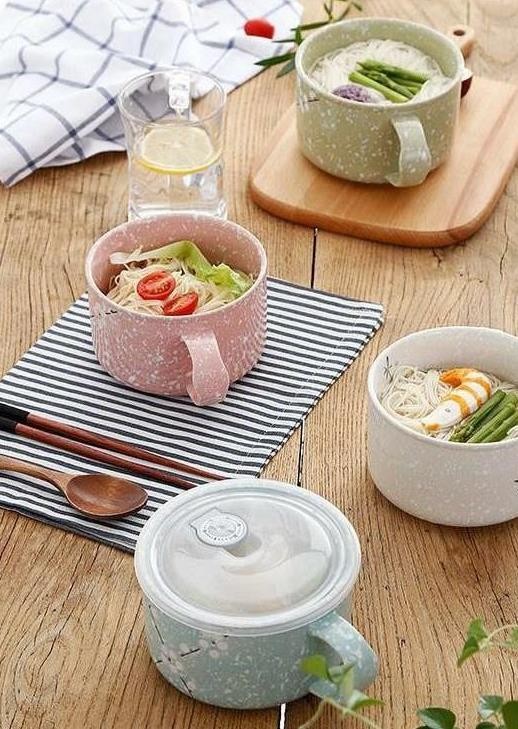 日本日式圆形陶瓷泡面杯 耐热微波炉可打热饭微波炉专用碗陶瓷详情图6