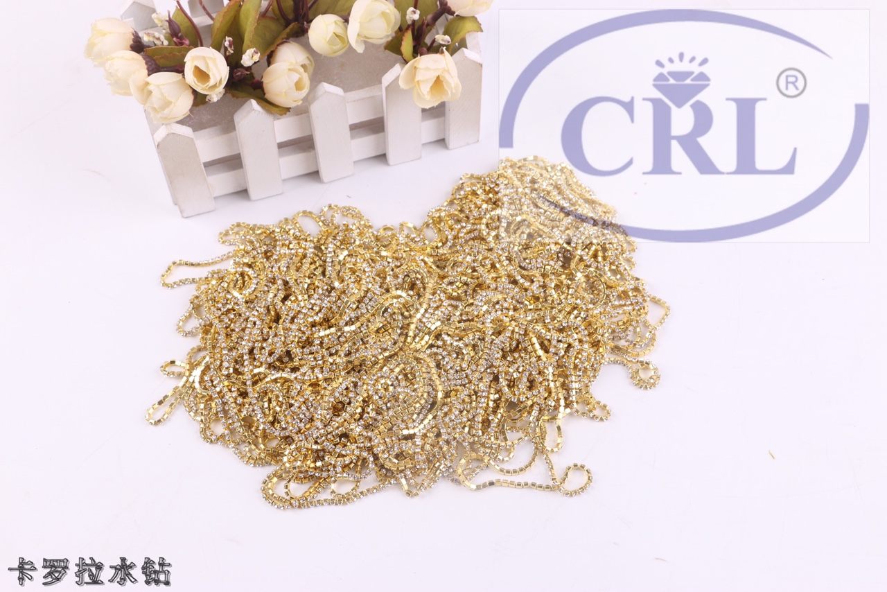 Domestic diamond claw chain can be electroplated and welded with golden white diamond SS4.5 thumbnail