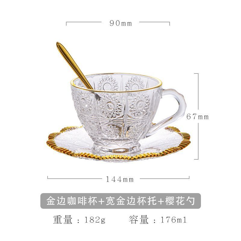 GLASS GOLD CUP COFFCE CUP