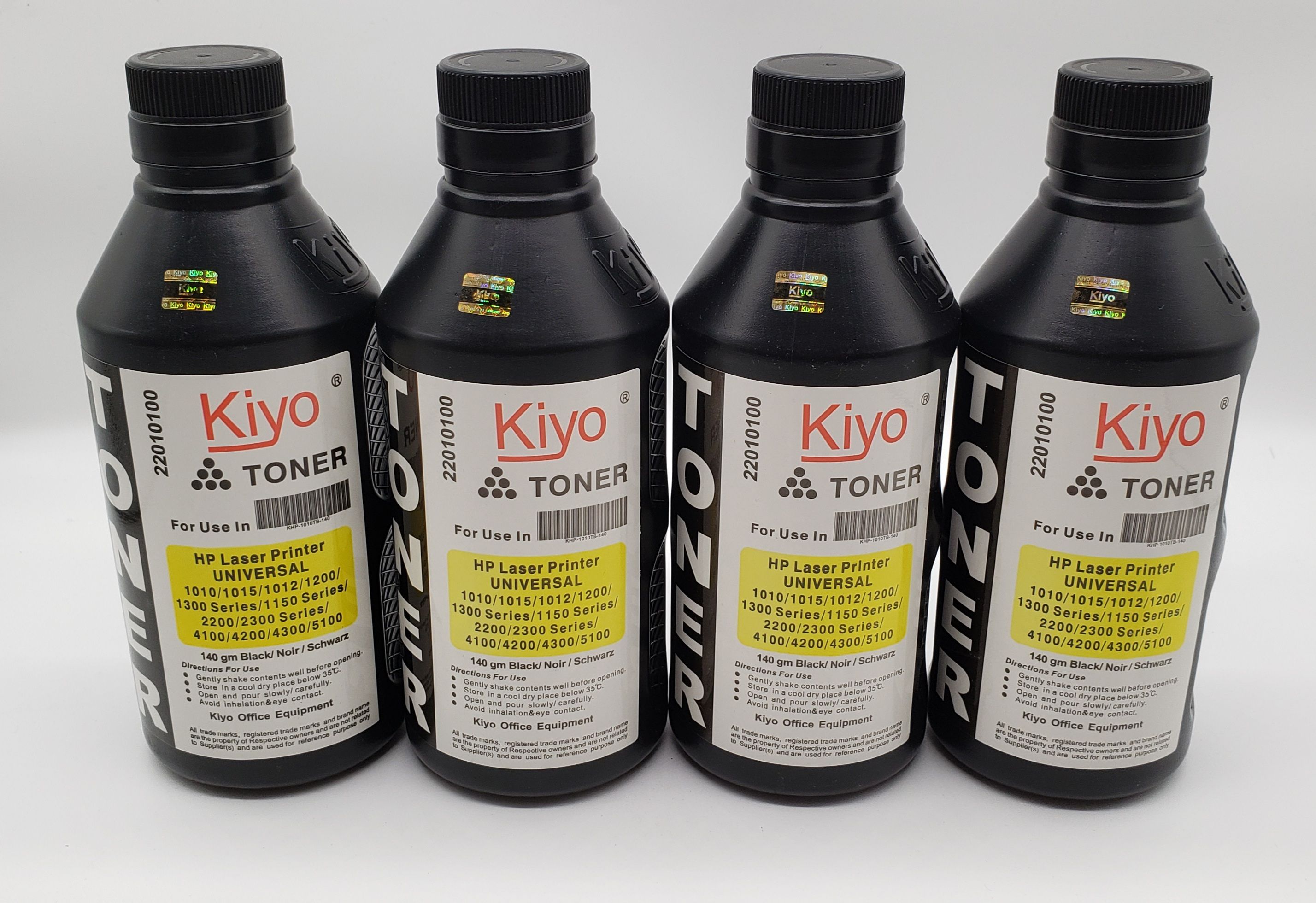 KIYO 140g Bottle Refill Toner For HP LaserJet Toner Cartridges-BLACK full figure