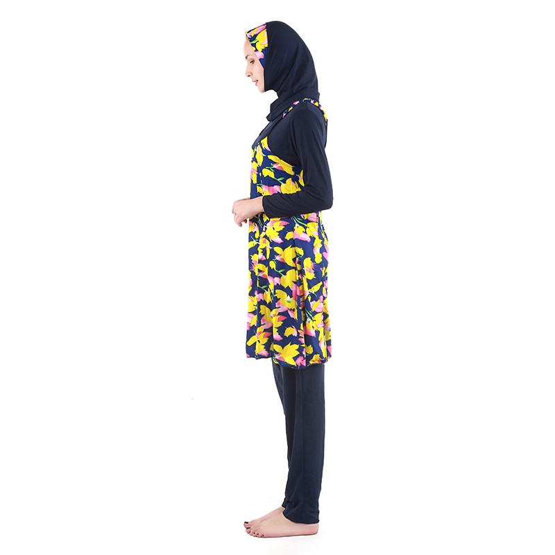 诗淇浴新款中东泳衣女保守遮肉防晒回族穆斯林泳装四件套Muslim批发长袖长裤游泳衣厂家直销详情5