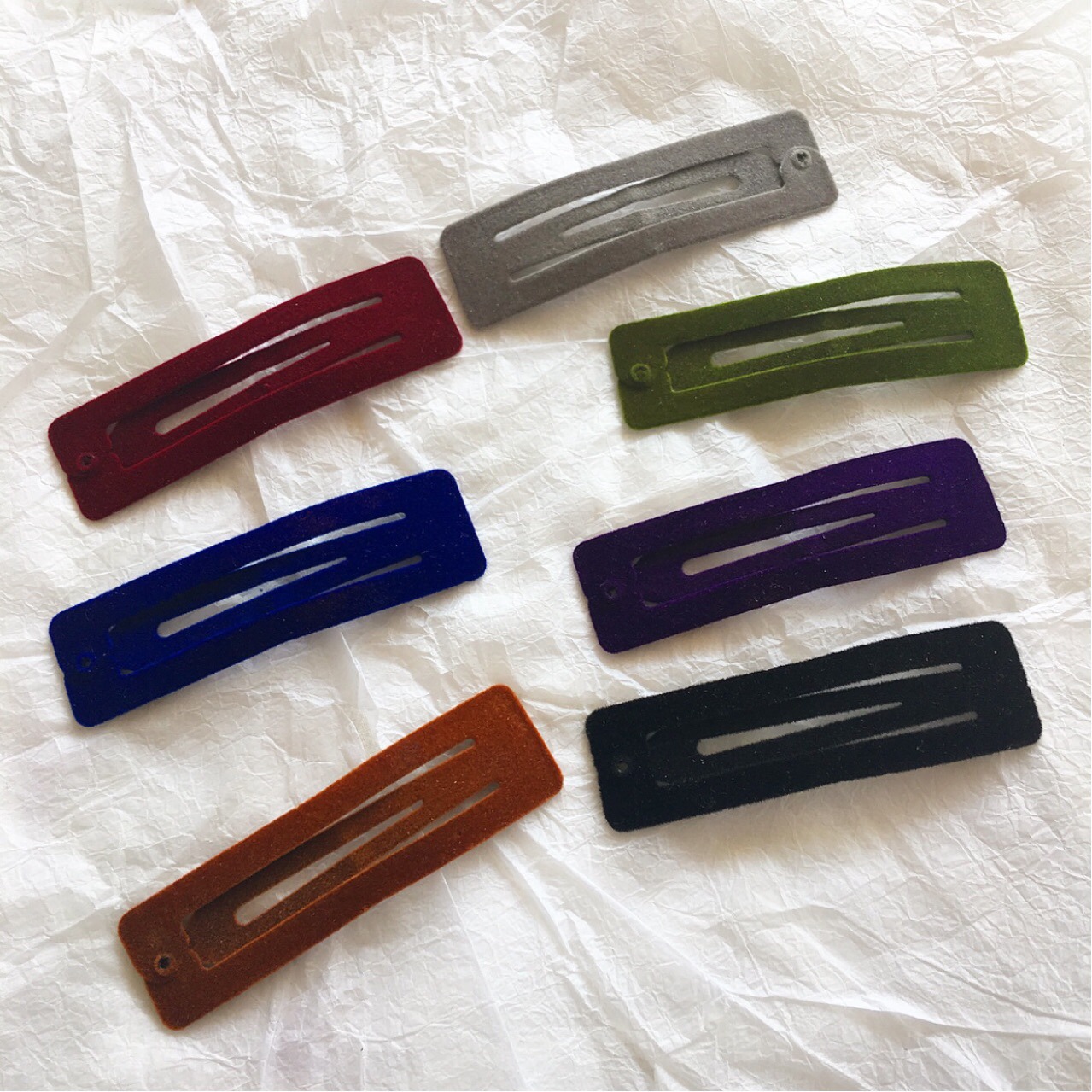 Purple Cherry Blossom Language solid color simple and retro style flocked side clip and flocked square clip hair clip accessory