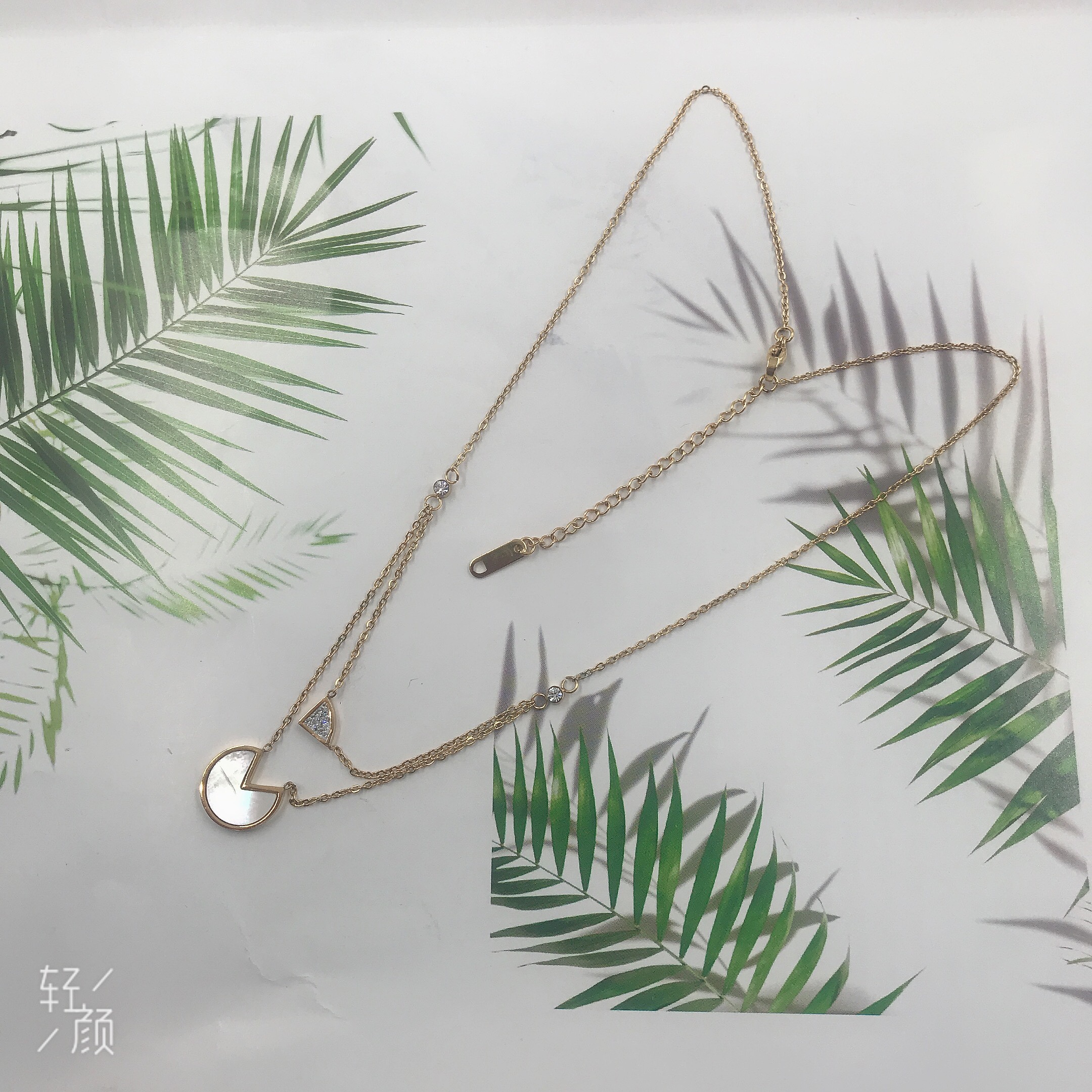 钛钢不锈钢经典项链锁骨链颈链毛衣链流行服饰百搭款详情图2