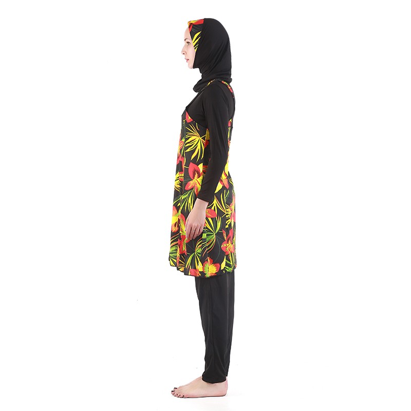诗淇浴新款中东泳衣女保守遮肉防晒回族穆斯林泳装四件套Muslim批发长袖长裤游泳衣厂家直销详情7