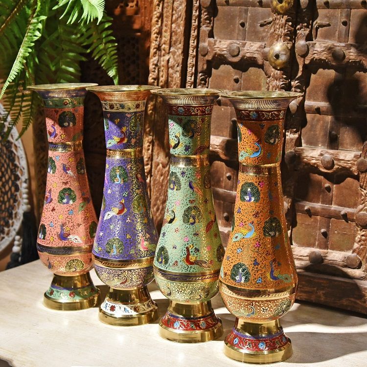 Hand-painted copper vases D decorative vessels metal vases layout flower arrangement money thumbnail
