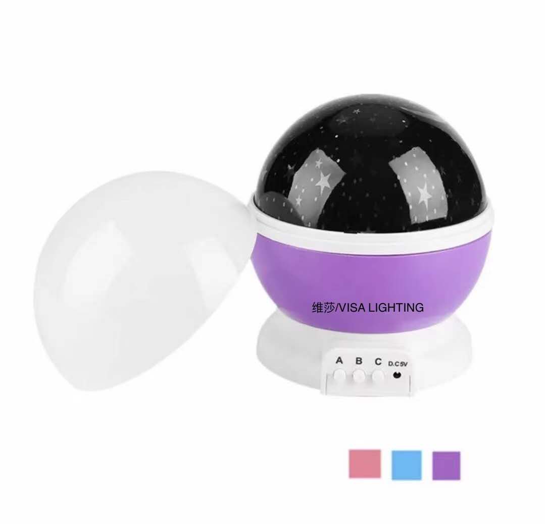 New LED ultra-quiet rotating dream projection lamp, Starry sky night light, seven-color starry sky light details Picture