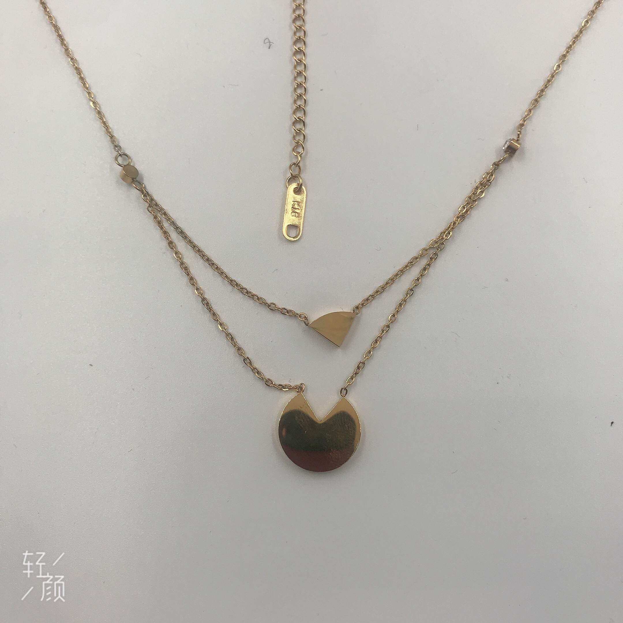 钛钢不锈钢经典项链锁骨链颈链毛衣链流行服饰百搭款白底实物图