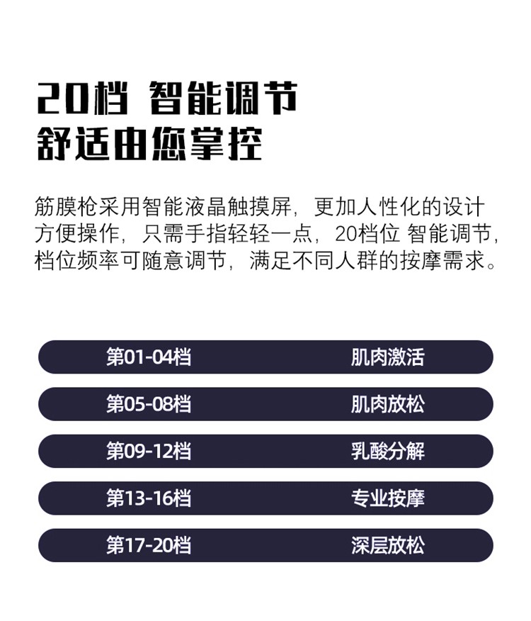 MDHL麦迪哈雷7018厂家电动筋膜枪肌肉放松器锂电池超长续航按摩枪高端massage gun详情图13