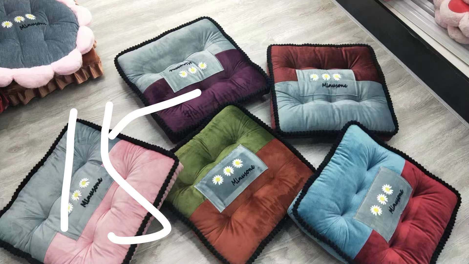 Color Matching Velvet Autumn And Winter Home Office Cushion Chair Cushion
