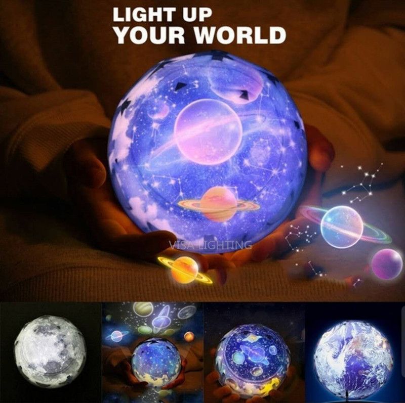 Colorful magic diamond projection light, dreamy universe starry sky light, smart rotating LED night light, creative USB light Item Picture